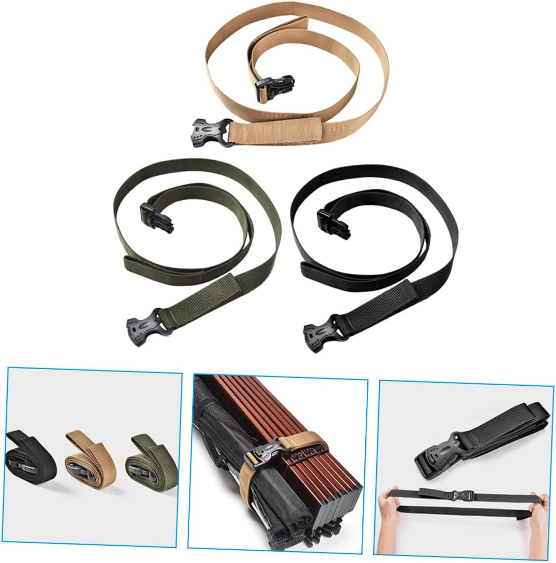 Zerodeko 3Pcs Canopy Straps Outdoor Luggage Straps Wear-Resistant Luggage Bands Bundling Belt for Camping Mat Garden Storage Box Outdoor