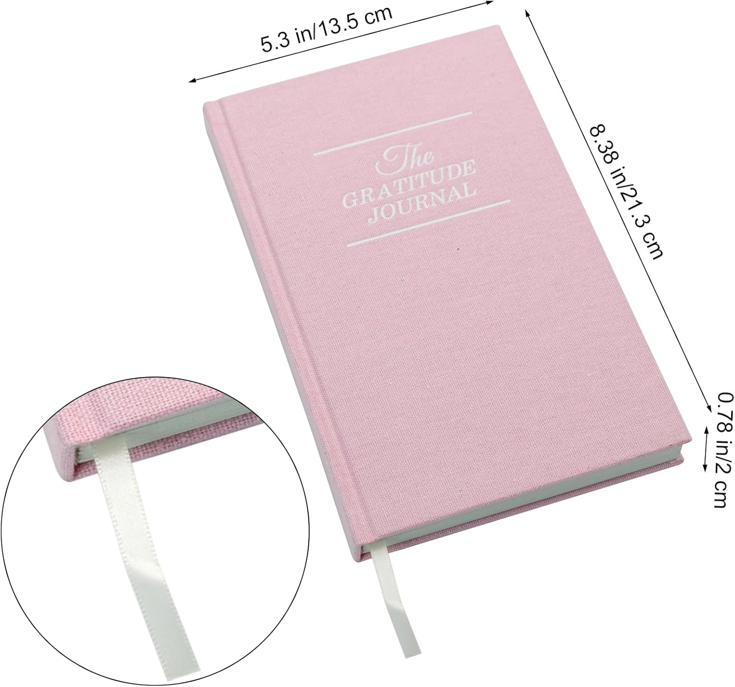 VANRA Gratitude Journal for Women Men, Undated Daily Journal Planner for Manifestation Guide Life Affirmation, Hardcover Self-Care Positivity Journal (Pink) image number 5