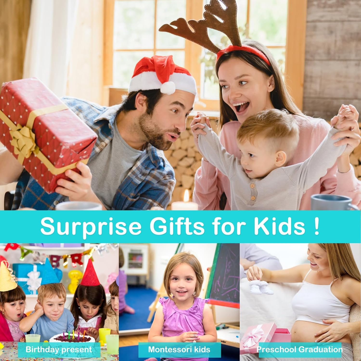 Tummy Time Mirror Toys for Babies, Foldable Baby Floor Mirror Cloth Books, Montessori Newborn Infant Toys - 8 Pages Cloth Books Early Learning Baby Mirror for 0-12 Months (B) - B image number 4