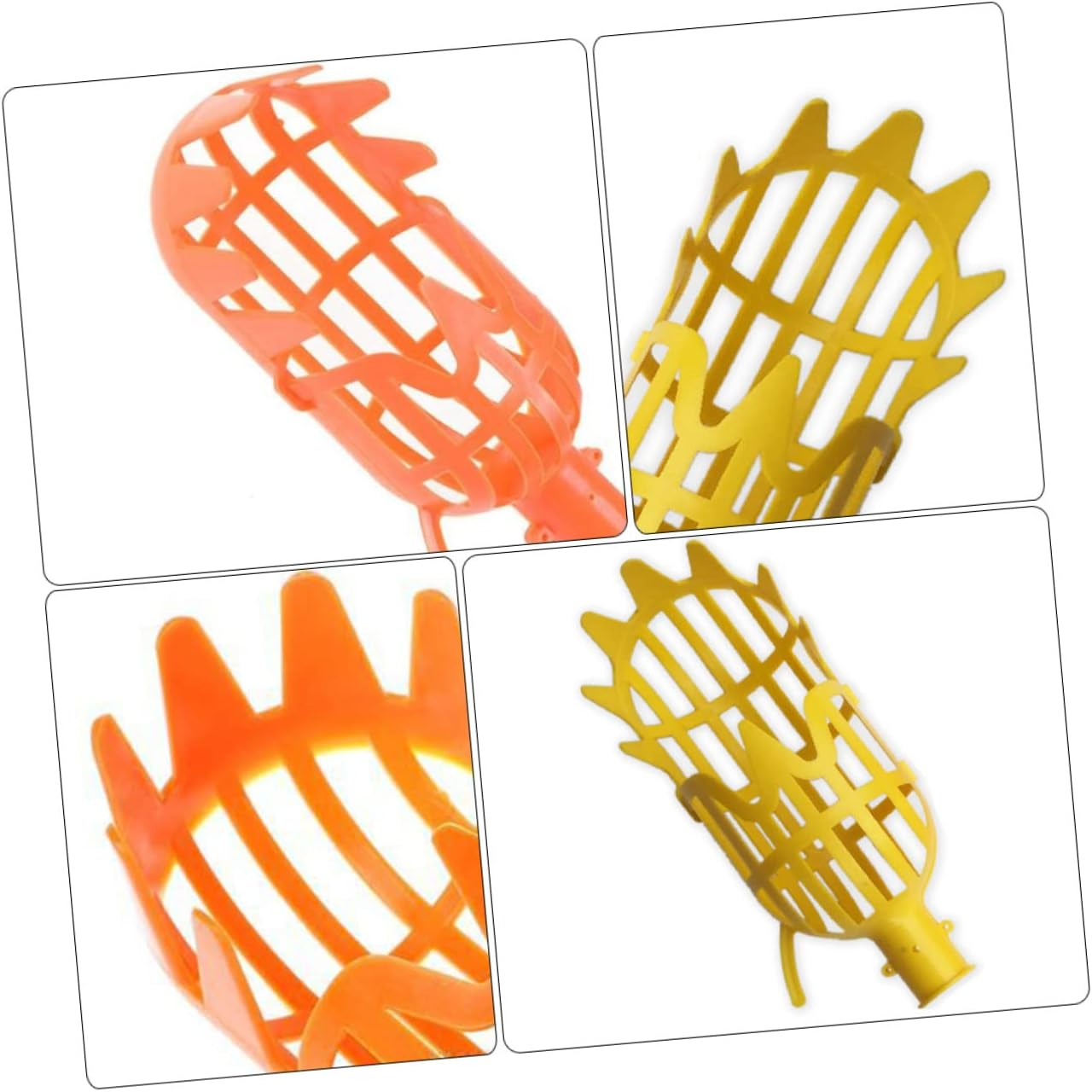 Yardenfun 2 Pcs Telescoping Fruit Picker Tool High Fruit Pole with Basket S Orange Yellow for Easy Harvesting of Oranges Mangoes and More image number 4