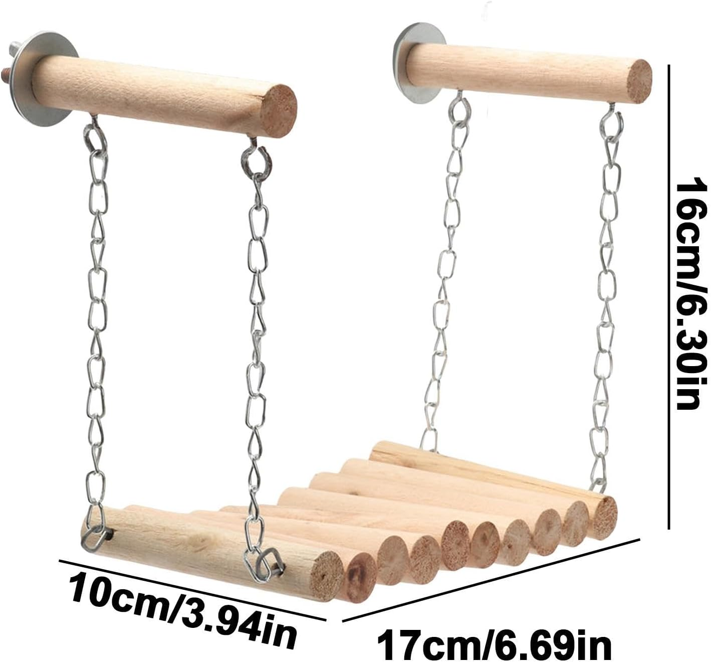 Bird Swings for Parakeets | Natural Wood Bird Perch Stand for Parrots | Swings for Small Birds, Stand Bird Toys, Cage Accessories for Parakeets, Cockatiels, Finches Pochy image number 1