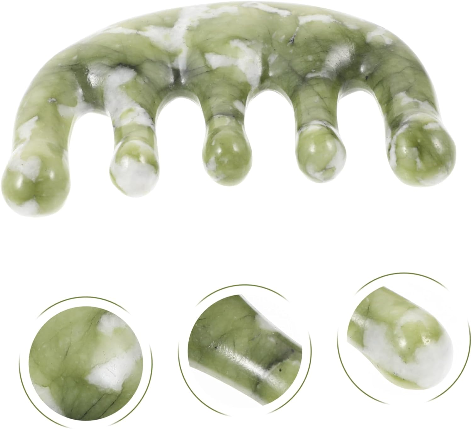 MERRYHAPY Wide Tooth Jade Comb Hair Comb for Women Scalp Massager Brush for Women image number 2