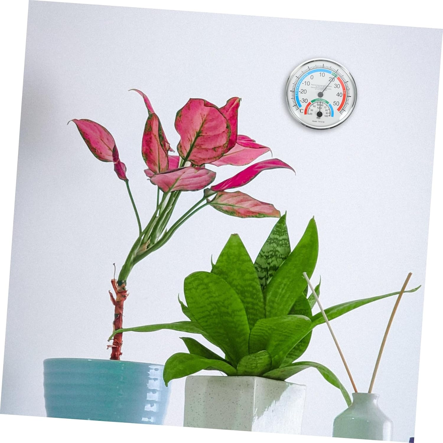 Indoor Outdoor Thermometer and Hygrometer Wall-Mounted Temperature Humidity Gauge with Hanging Hook and Foldable Stand for Home image number 4