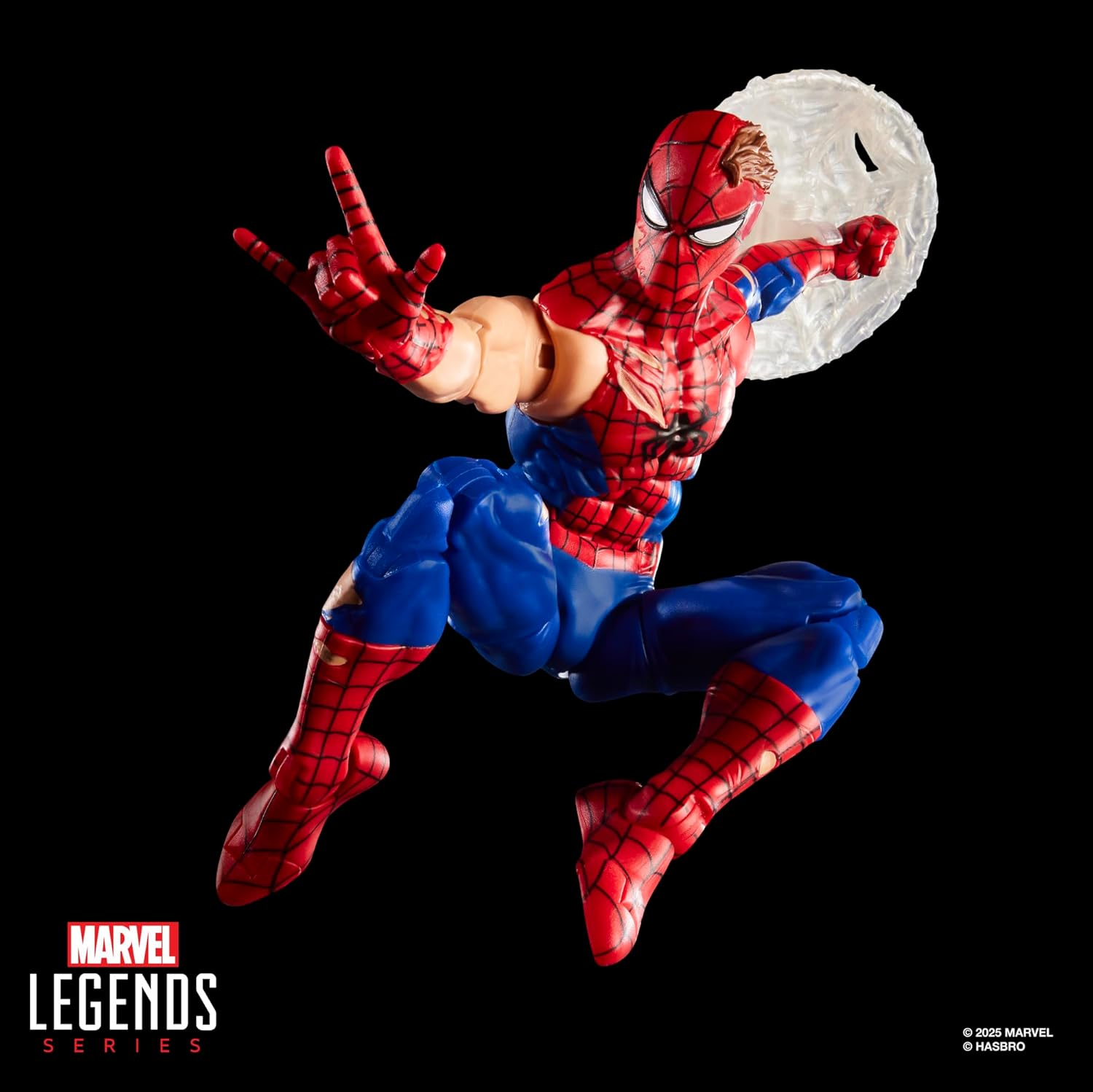 Marvel Legends Series Magic: the Gathering Battle-Damaged Spider-Man, 6-Inch Action Figure Toy plus Exclusive Foil Collectible Card Game Trading Card image number 2