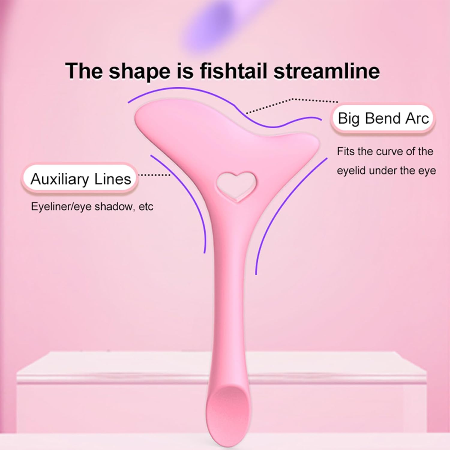 Ysuovuf 2Pcs Eyeliner Stencils, 5 in 1 Silicone Winged Tip for Eyebrows Eyelashes Lip Line Aid, Mascara Shield and Applicator Pads, Silicone Eye Makeup Tool Set for Beginners, (BLUE)