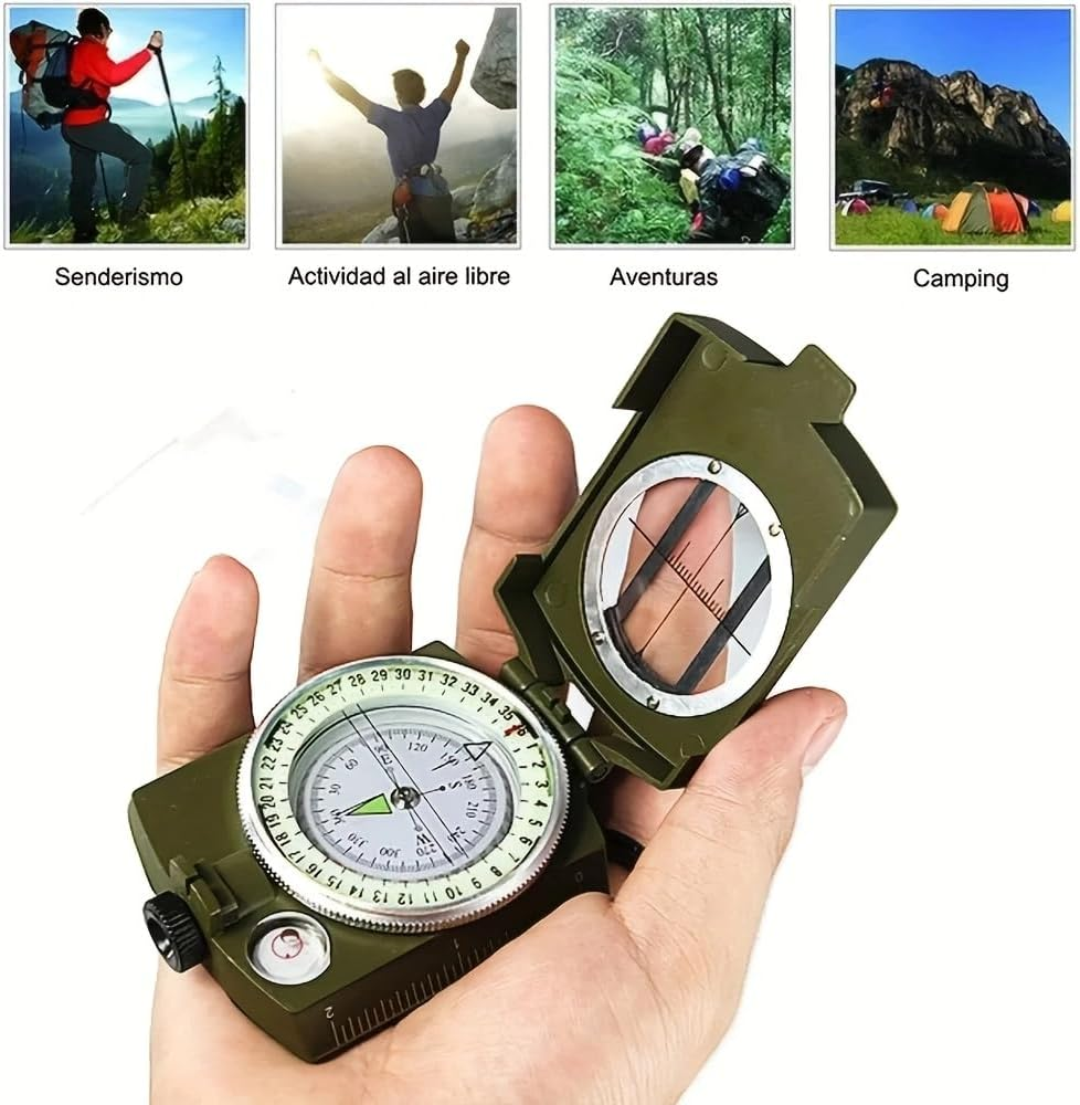 QS165- Evertech Compass Professional Military Lensatic Compass, Hiking Survival, Metal Construction, Luminous Navigation Tool with Carrying Case, 85Mm image number 3