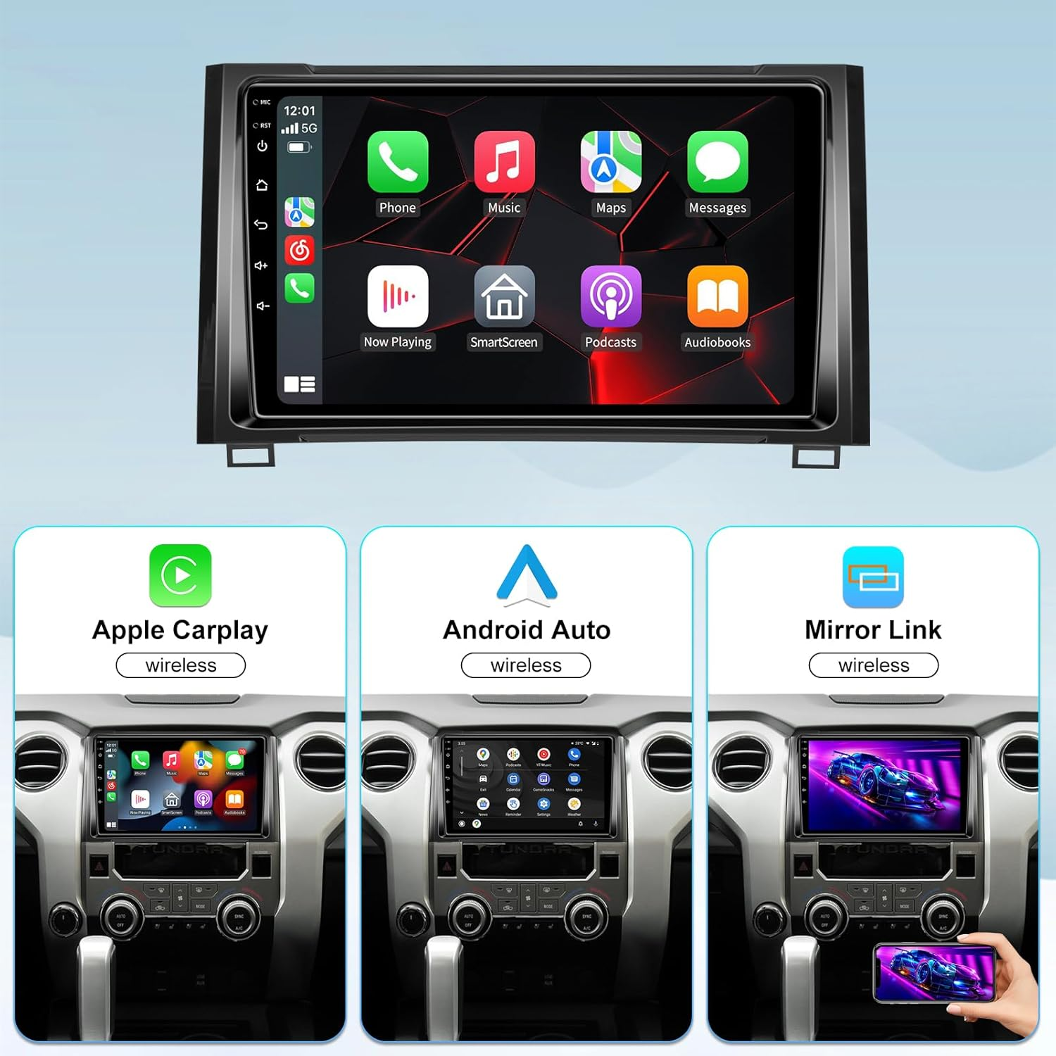 Android 13 Radio for Toyota Tundra 2014-2018- Wireless Carplay and Android Auto GPS Navigation - 4GB+64GB - 4Gb Ram 32Gb Rom（For Toyota Tundra 2014-2018） image number 2
