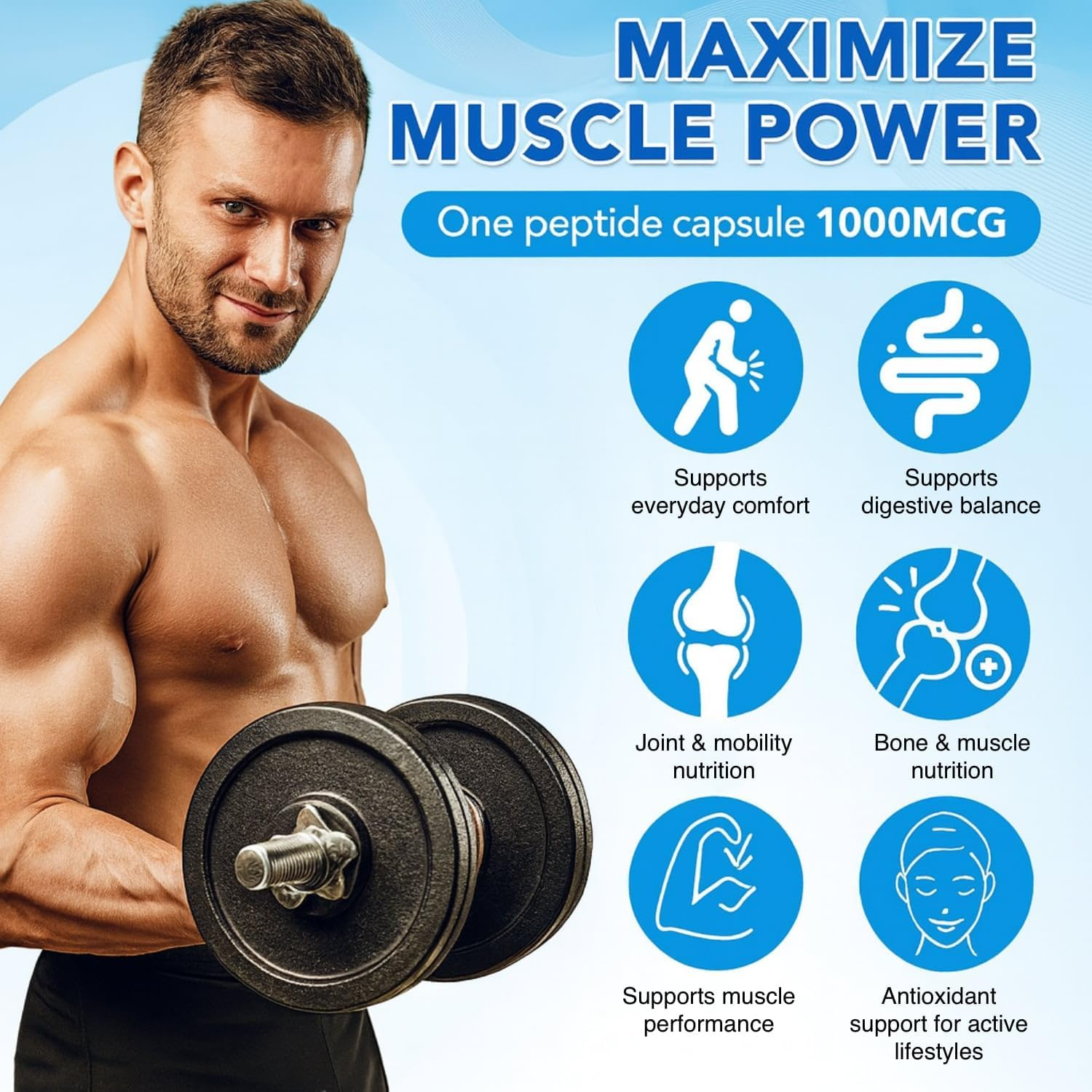 BPC Amino Acid Peptide Complex Capsules &ndash; 1000Mcg per Serving | 60 Vegetable Capsules | Multi-Amino Blend with Essential & Non-Essential Aminos| Non-Gmo | No Fillers image number 4