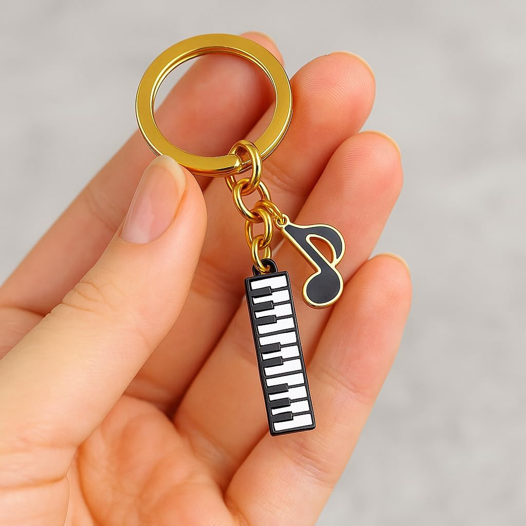 Music Keychain,Musicians Key Chains for Bag Charms,Cute Keychains Gift for Musician Girls - Microphone Note image number 5