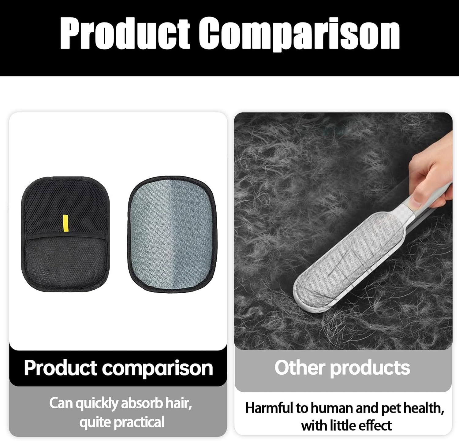 Mniimaluxe Pack of 2 Hair Removal Gloves for Breeding Animals, Pet Hair Remover Glove, Fur Magnetic Glove, Paw Moon, Pet Hair Remover Glove, Cat Hair Remover Glove image number 5