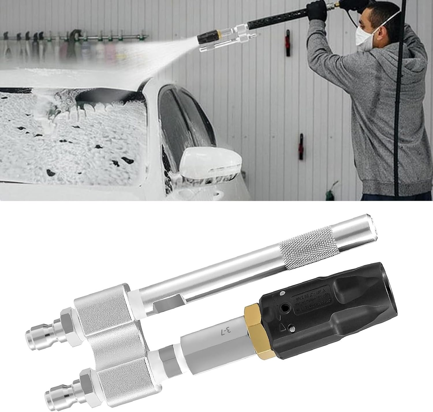 Spacnana Pressure Washer Nozzle Long Soap Washing Tips, Effective Remote 3-7 GPM, 1000-4050 PSI, Stainless Steel for High Washing Jobs