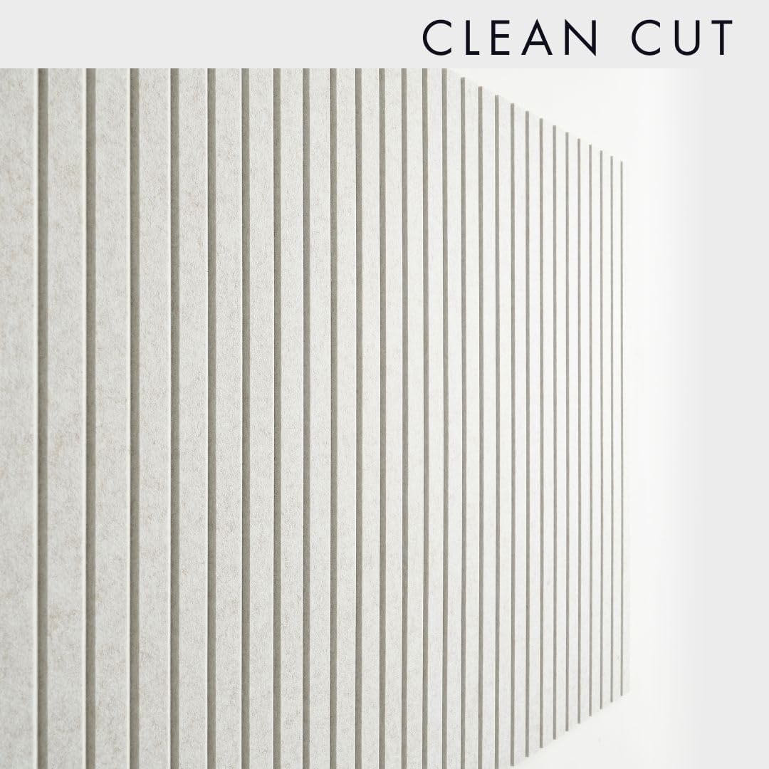 VIVELDA Large Cork Board for Office Black Felt Board Alternative - Slat Wall Paneling, Felt Bulletin Board Tiles for Office Wall Decor, Push Pin Board Wall Organizer for Office-12-Pack (Ivory Tan) image number 2