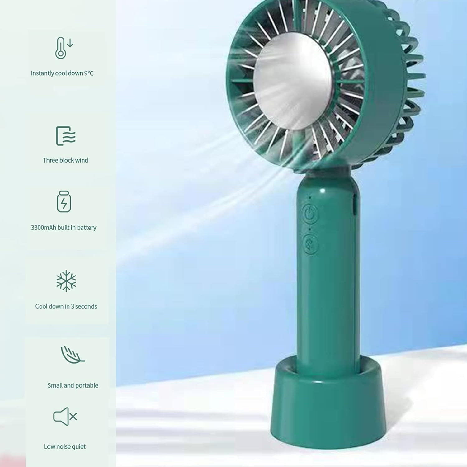 Mini Handheld Fan, Portable Makeup Eyelash Fan Rechargeable Personal Electric Small Fan Reusable Quiet Fan Durable Pocket Hand Fan for Outdoor Activities/562 (Color : Pink)