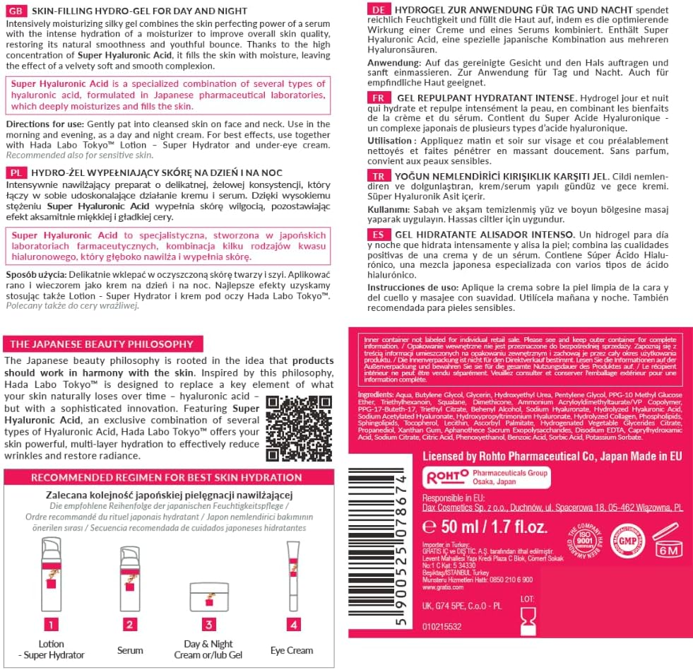 Hada Labo Tokyo Intense Hydrating Skin-Plumping Gel &ndash; 50Ml image number 3