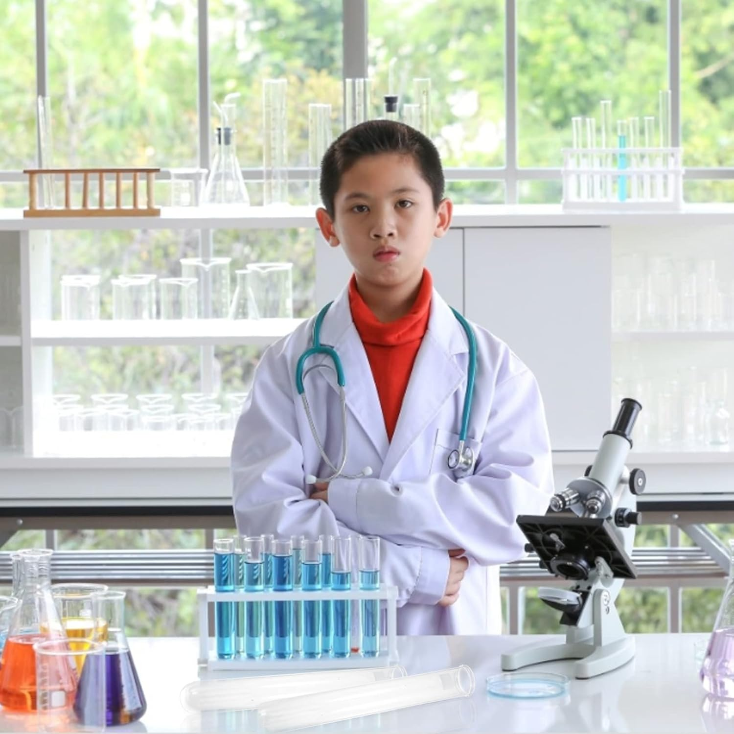 Baluue Azotometer Digestive Tube 42X300Mm Laboratory Glass Protein Digestion Tube Boiling Function Suitable for Nitrogen Analysis and Laboratory Use image number 1