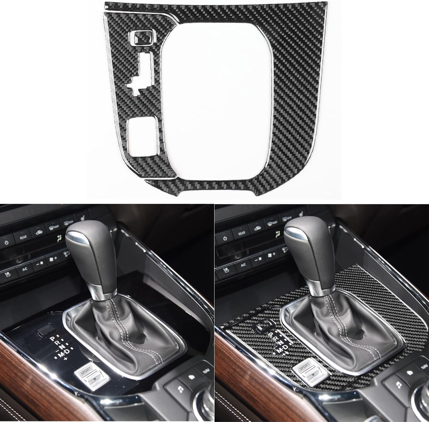 NVCNX Real Premium Carbon Fiber Car Center Console Panel Cover Trim Interior Accessories Compatible with Mazda CX9 CX-9 2020 2021 2022 2023 Black