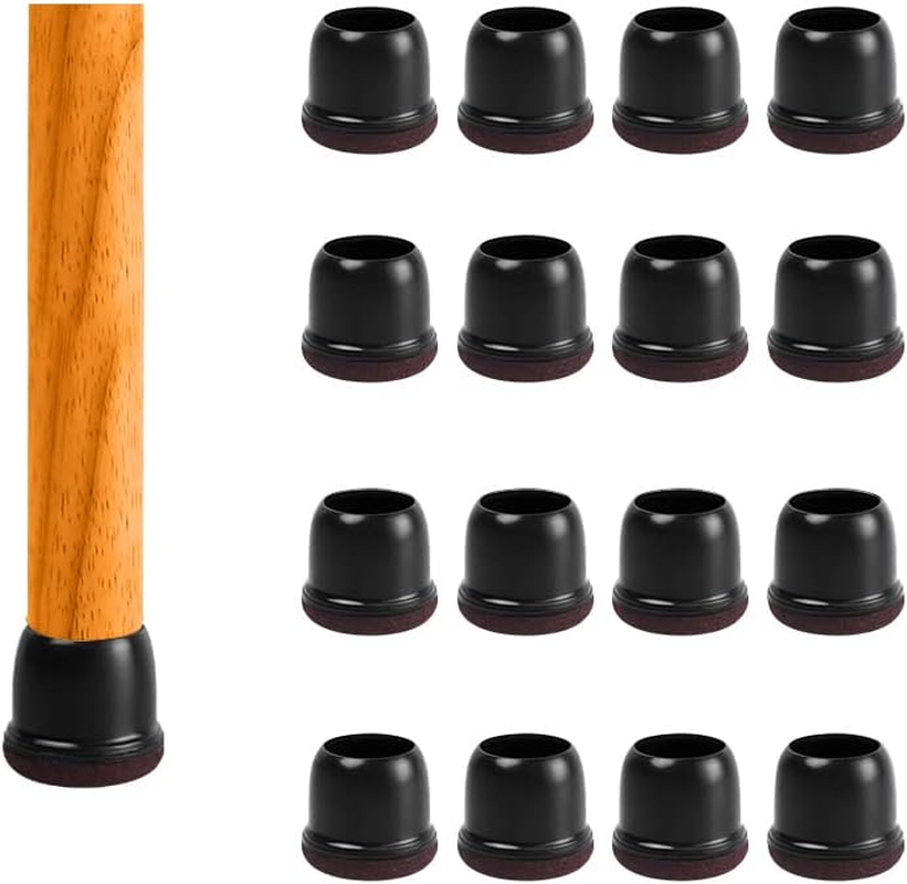 Black Silicone Chair Leg Floor Protectors Wi/Felt, Extra Small Chair Leg Caps, Silicon Furniture Leg Feet Cup, Protect Hardwood Floor from Scratches Anti-Noise 16 Pcs (Round, Black Fit 0.5-0.8") image number 5