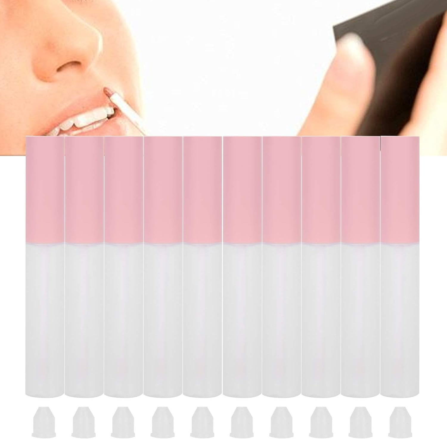 Lip Balm Tubes, Empty Lipstick Tubes Lip Gloss Tube Lip Gloss Tubes, Cosmetics Containers Brush Lipstick Body Balms for Home DIY Use Professional Beauty Salons image number 1