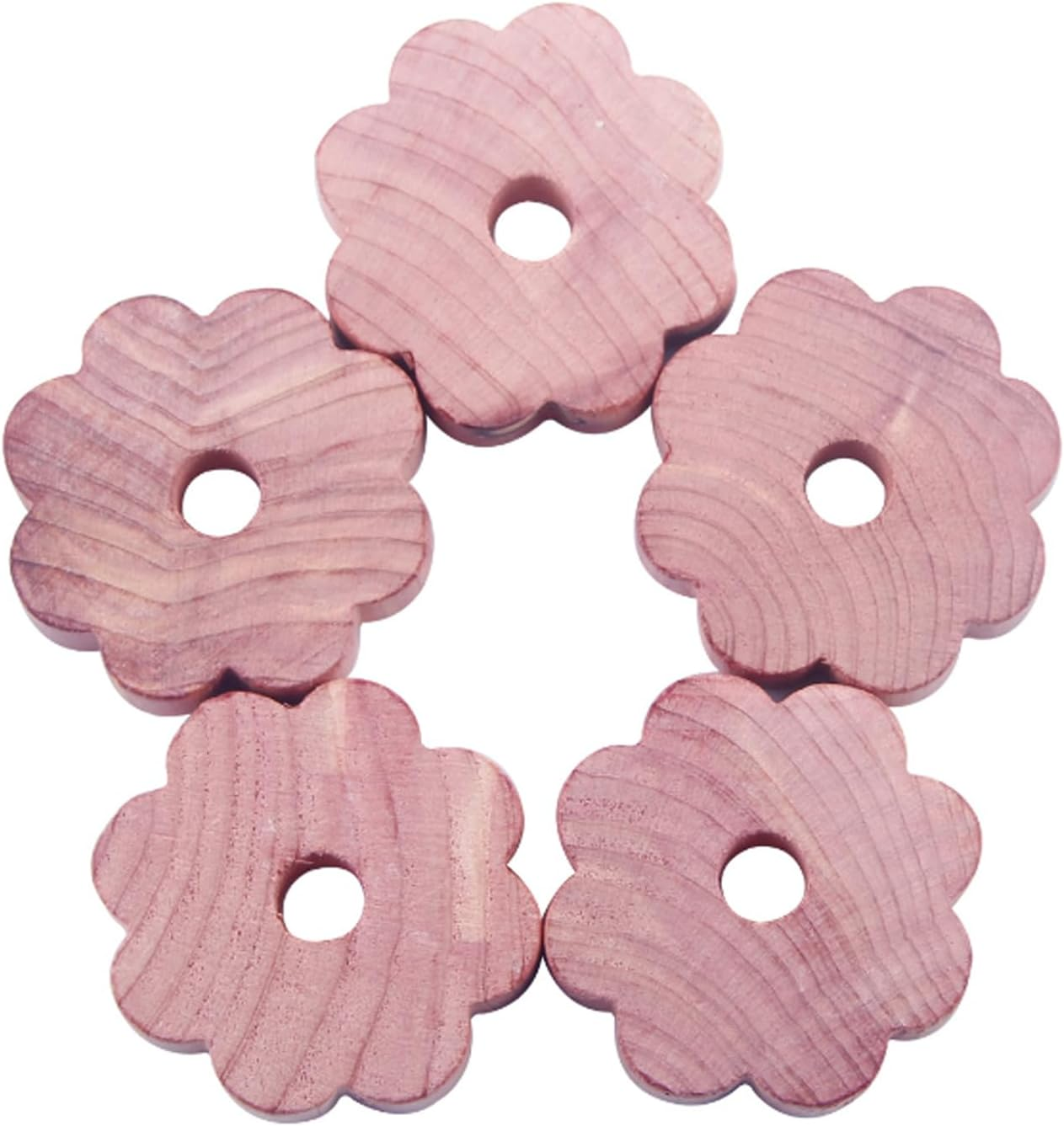 Yotsuba Cedar Rings, 12-Pack Cedar Rings for Clothes Storage - Natural Scented Insect Repellent for Moth Control - Easy to Hang on Hangers - Safe for Clothes, Linen, and Homes (Flower Ring) image number 6