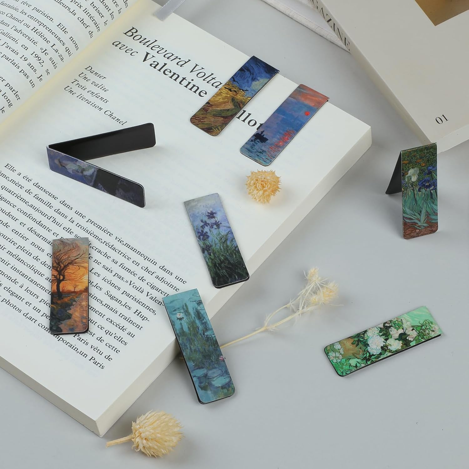 Simpeak 12Pack Magnetic Bookmarks 2.4&rdquo; Book Mark, Page Magnetic Markers with Magnet Book Markers Page Clip for School Students Teachers Office Reading Stationery image number 3