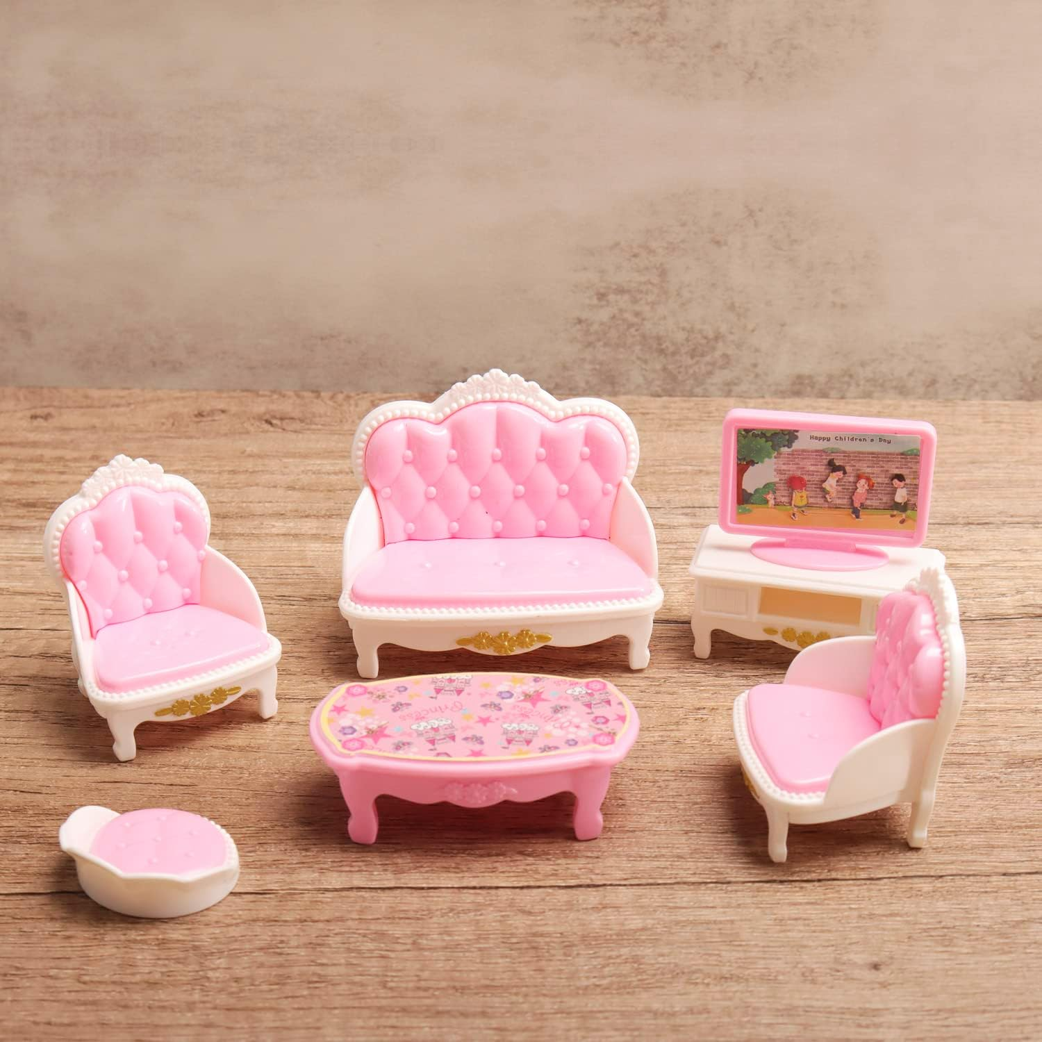20 Pcs Mini House Furniture Set Miniature Bedroom Living Room Bathroom 1:12 Furniture Accessories Model image number 1