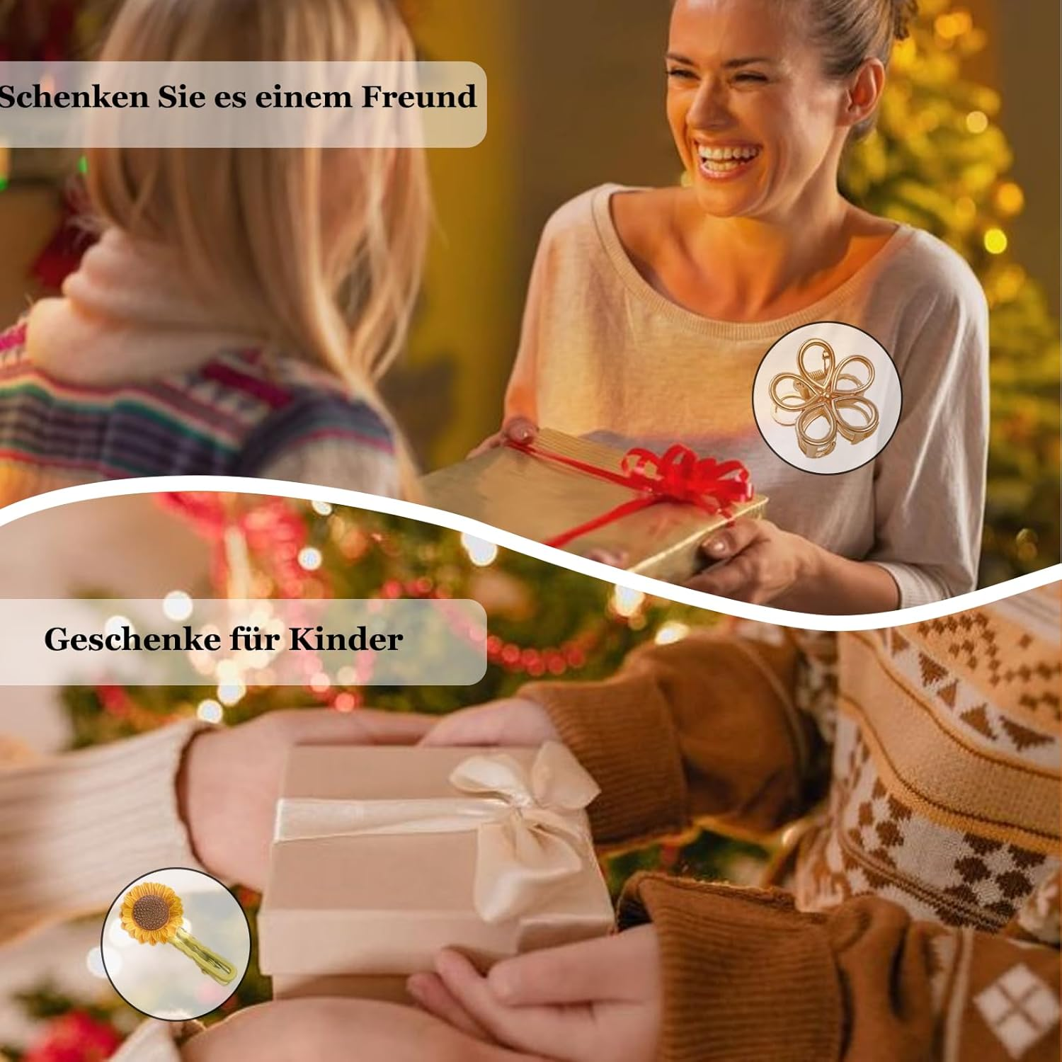 Pack of 10 Hair Clips, Metal Flower Hair Clips, Hair Clip with Sunflowers, Small Claw Clip Gold for Party Daily Wear (B-2) image number 3