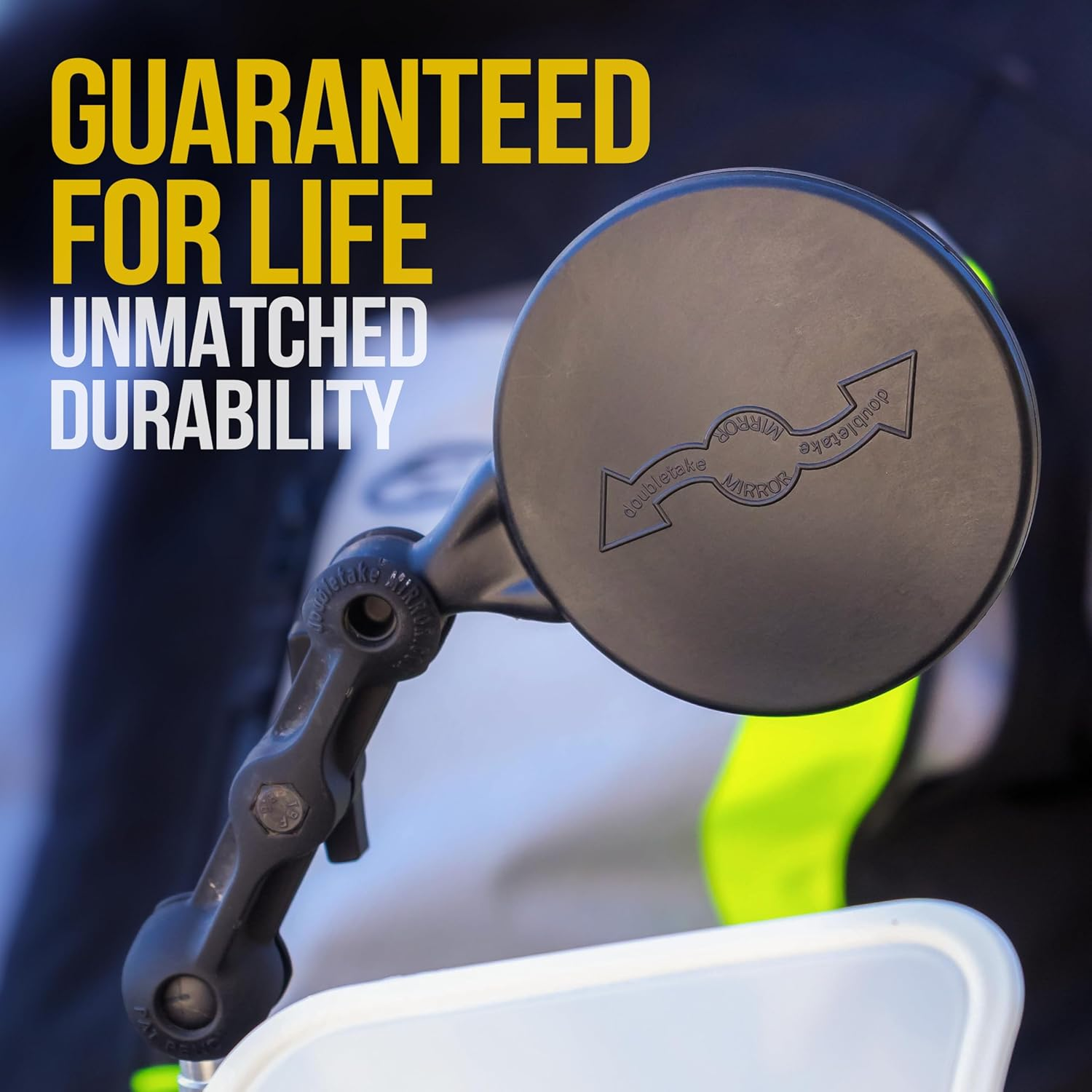 Doubletake Dualsport Mirror Kit 2.0, Universal Fit Folding Motorcycle Mirrors, Guaranteed for Life. image number 2
