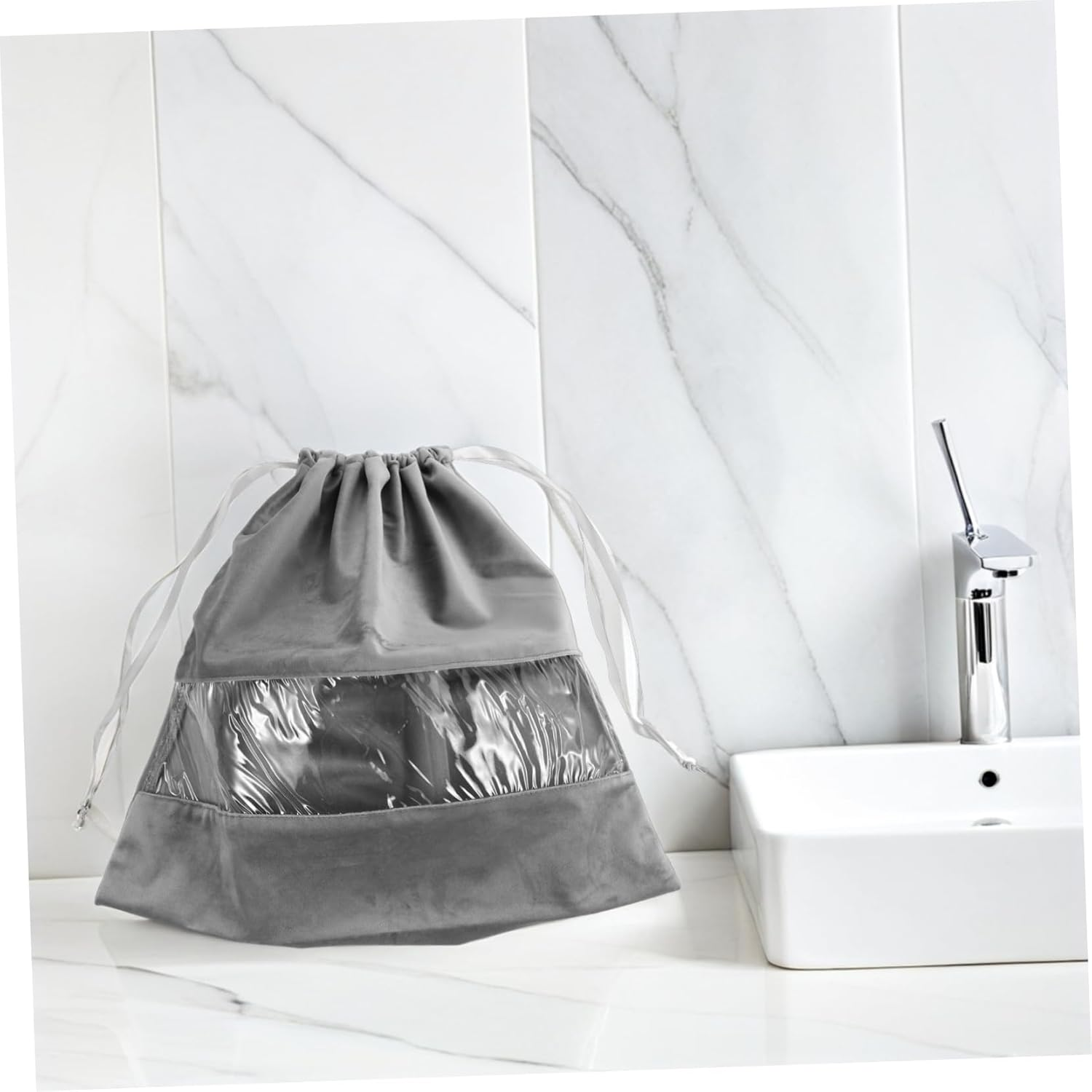 Transparent Drawstring Hair Dryer Bag Multifunctional Travel Organizer Pouch for Hair Tools Clothes and Small Items Dustproof Lightweight Storage for Home Go image number 5