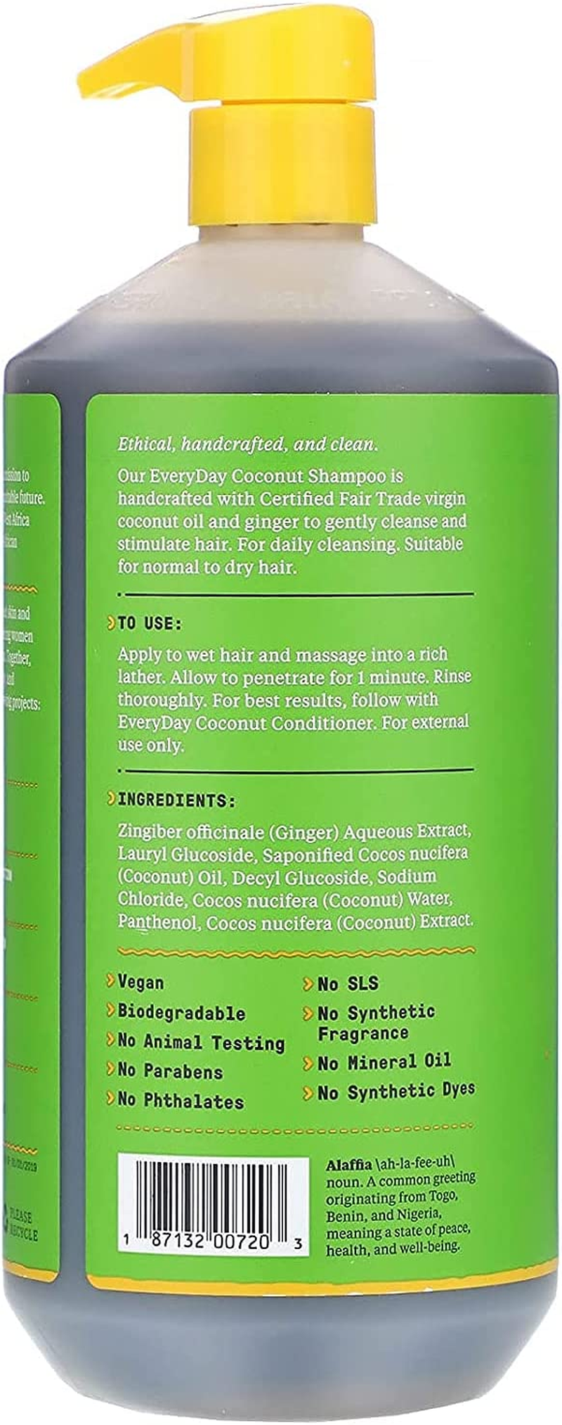 Alaffia Everyday Shea Purely Coconut Scented Hair Shampoo 950 Ml image number 4