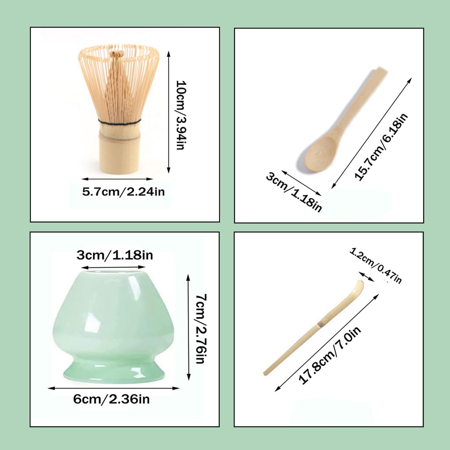 Matcha Tea Whisk Set, Traditional Handcrafted Bamboo Matcha Whisk Kit, Ceramic Whisk Holder, Scoop, Spoon, Natural Bamboo Tea Steeper Matcha Tools, Stirring Tea Drinking Experience Ceremony