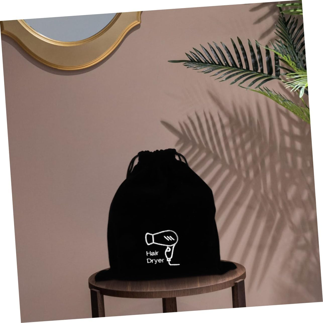 TOVINANNA 4Pcs Drawstring Hair Dryer Bag Velvet Travel Pouch for Hair Tools Organize Your Styling Accessories Ease for Home Travel image number 2