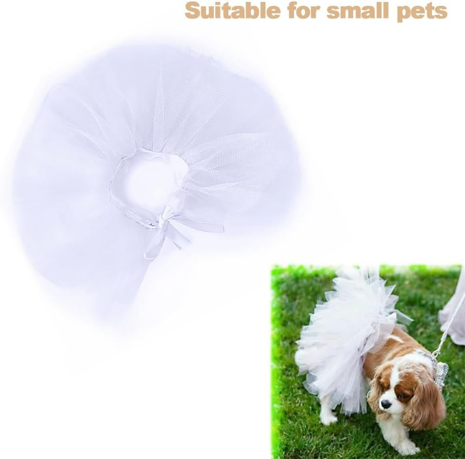 2Pcs Cat & Dog Pet Tutu Skirt Set &ndash; Adorable Ballerina Costume for Puppies/Kittens &ndash; Wedding, Birthday & Party Outfit (Red + Royal Blue) - Red + Royal Blue image number 3