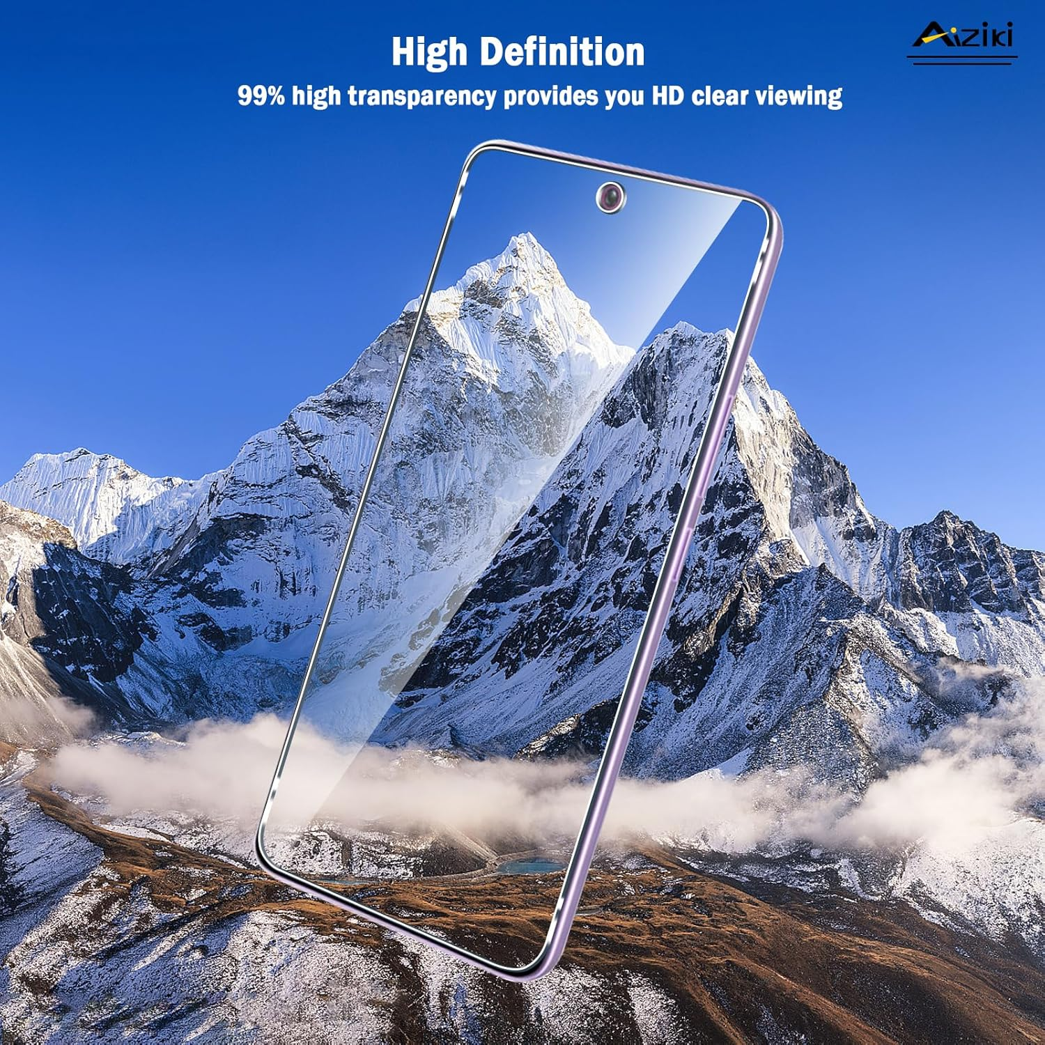 Aiziki Glass Screen Protector for Xiaomi Poco M7 Pro 4G Tempered Glass Film, Impact-Protection, Anti-Shatter, Anti-Scratch, HD Clear, Bubble Free, [2 Pack] Screen Protectors Xiaomi Poco M7 Pro 4G image number 6