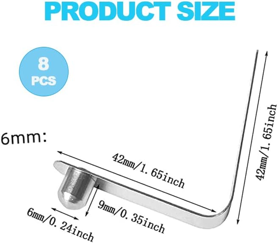 Stainless Kayak Paddle Spring Snaps, 9.5X6Mm Pole Push Button Spring Clips Steel Solid Button Locking Tube Single Pin for Outdoor Camping Awning Tent Pole Replacement Accessories 8 Pack image number 5