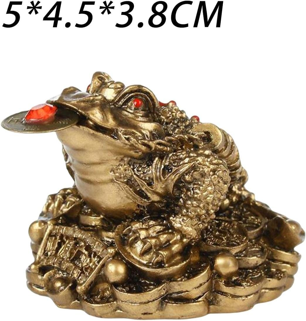 Feng Shui Money Frog Statue, with Lucky Charm Ancient Coin Chinese Feng Shui Wealth Lucky Money Frog Statue for Office Desk House Desk Decor image number 6