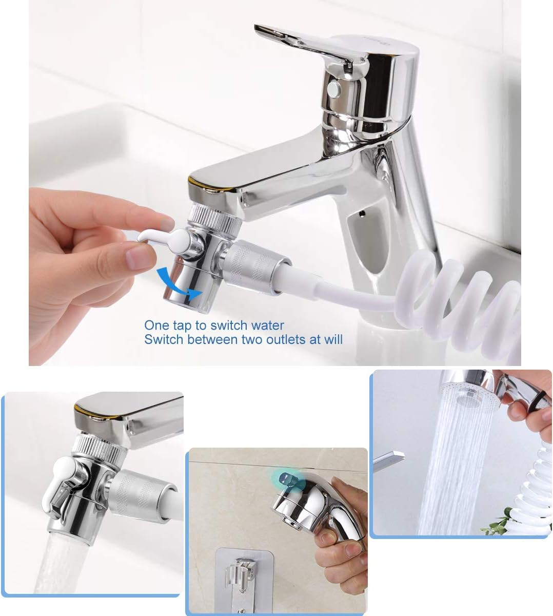 Hand Shower Sink Shower Hose Sprayer for Hair Washing,Faucet Rinser Set with Faucet Adapter, Shower Stand and Hose - for Utility Room, Bathroom, Laundry Tub HG522 image number 6