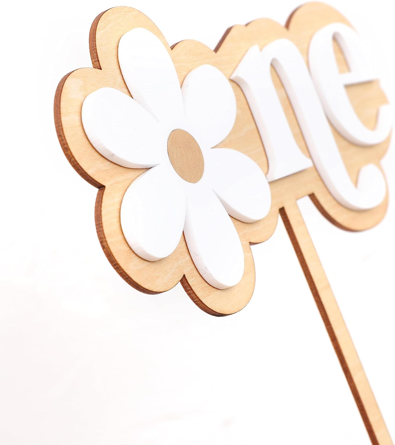 Daisy Cake Topper for 1St Birthday - First Birthday Cake Decoration, Retro Groovy Boho Daisy, Daisy Birthday Party Decor, Best Flower Cake Topper for Baby(Daisy One Cake Topper) image number 3
