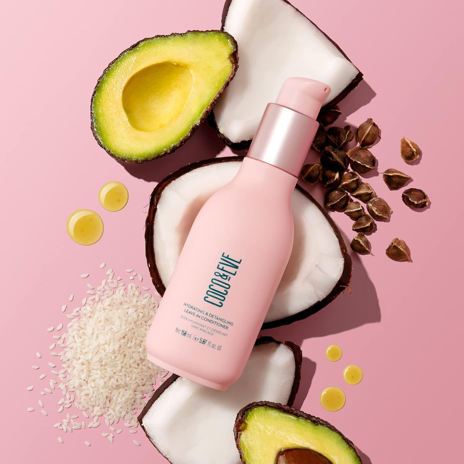 Coco & Eve Moisturising & Detangling Leave-In Conditioner. Coconut, Avocado Oil, Vitamin a and E for Conditioning, Smoothing, Detangling, Minimising Cracks and Split Ends. (150Ml)