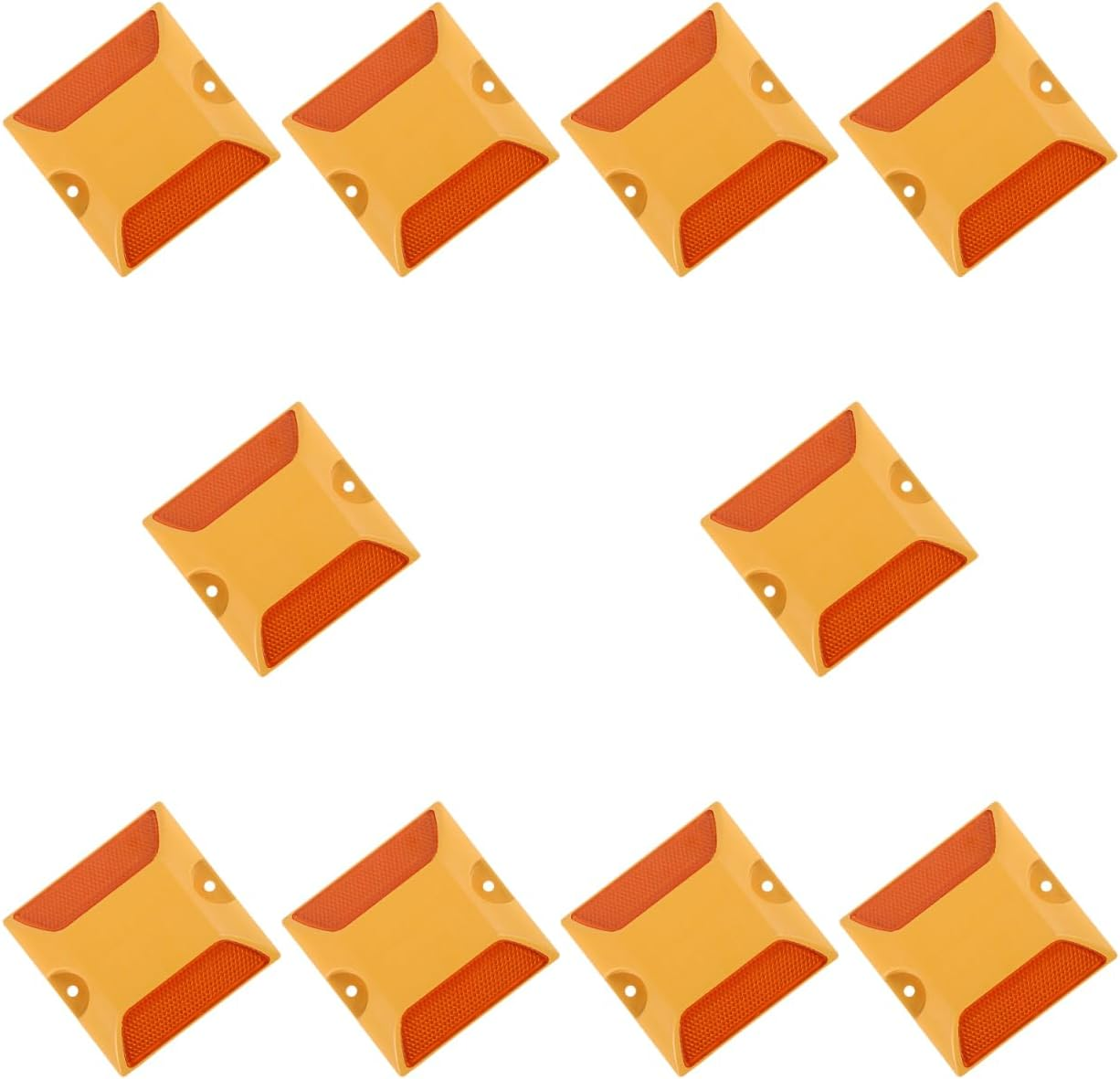 Tofficu 10Pcs Reflective Road Markers Plastic Driveway Markers Double-Sided Reflective Pavement for Traffic Safety and Speed Reduction in Parking Lots and Roads image number 1