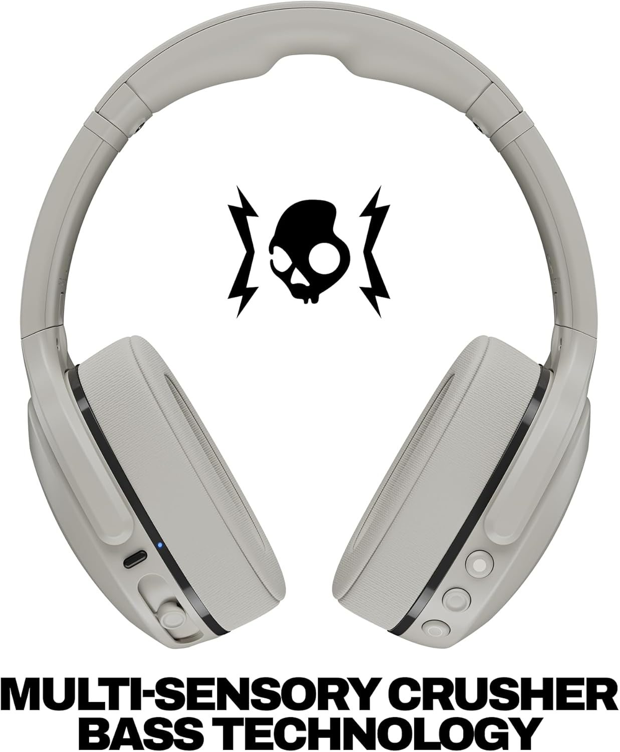 Skullcandy Crusher 540 Active Wireless Bluetooth Headphones with Multi-Sensory Bass, Noise Isolating Over-Ear Fit, Sweat and Water Resistant, 40 Hours Battery, Microphone for Iphone Android - Concrete image number 2