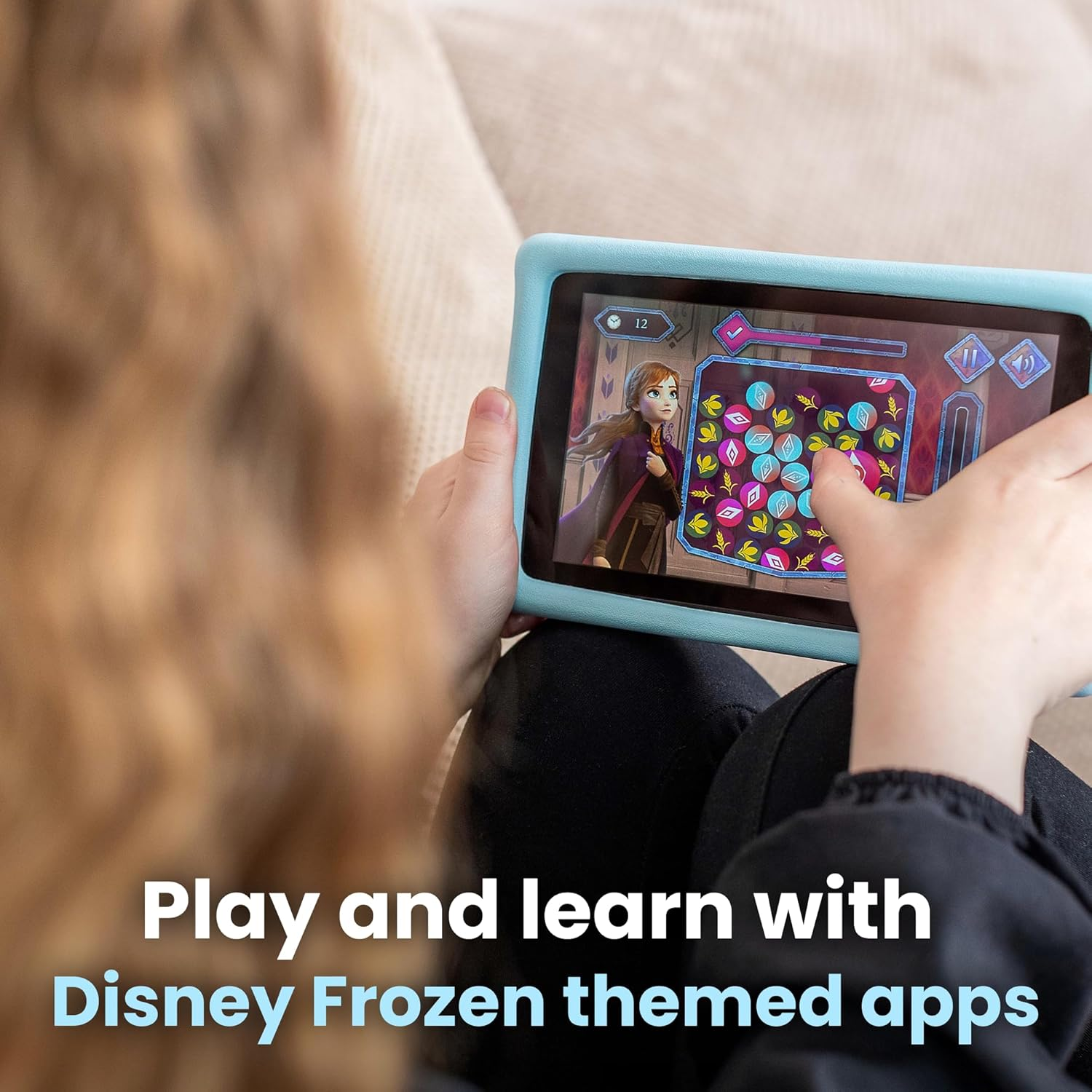 Pebble Gear 7" Disney Frozen Kids Tablet - Android Tablet for Kids with 16 GB, Anti-Blue Screen & Parental Controls - 500+ Games, Apps & Ebooks - Learning Tab with Bumper Case-Ages 3-8Yrs,Light Blue image number 1