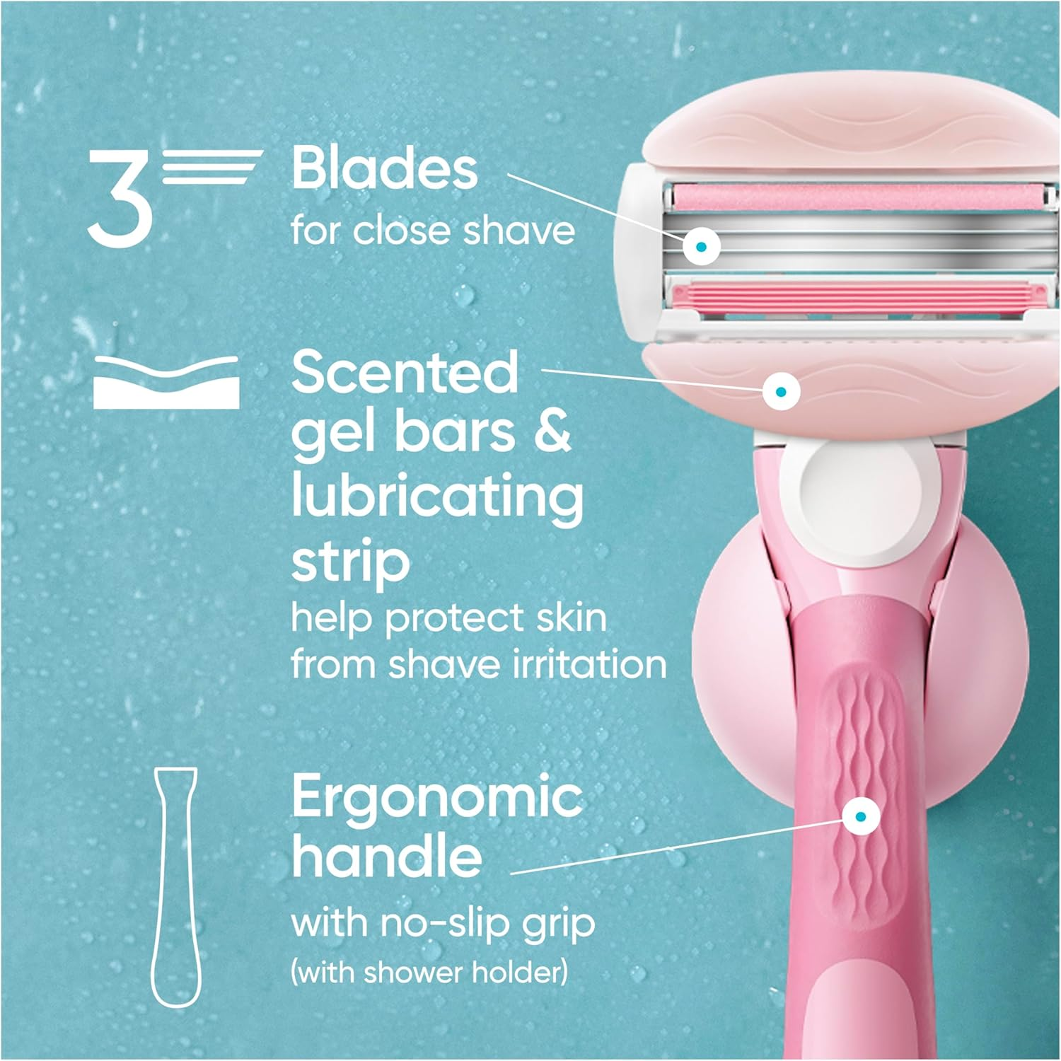 Gillette Venus Comfortglide White Tea Women'S Razor - 1 Handle + 2 Refills image number 6