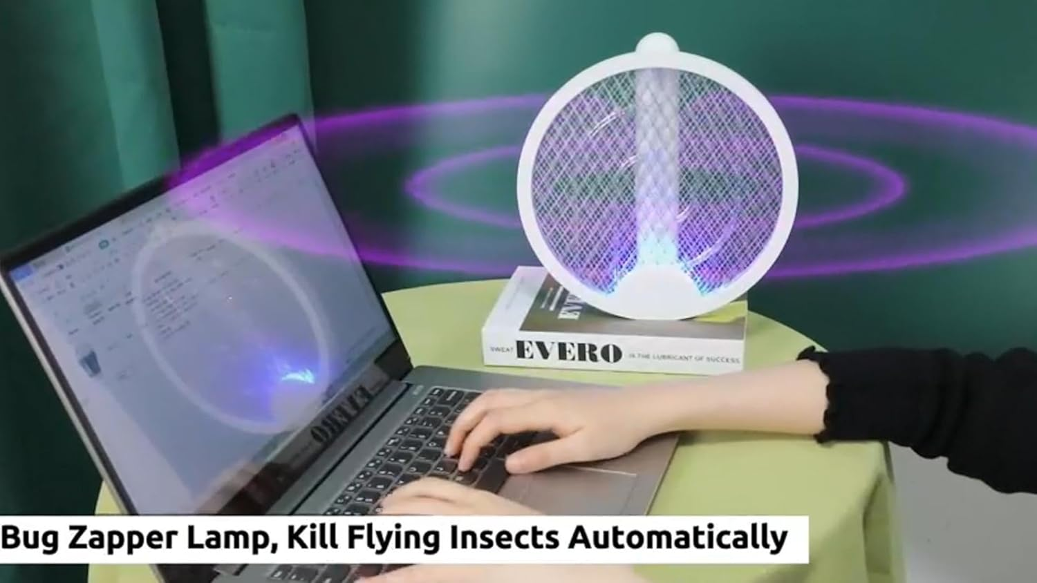 Electric Fly Swatter（2 Pack）180&deg; Foldable Bug Mosquito Zapper,3000V Mosquito Killer Lamp Electric Hangable Fly Killer Light Fly Insect Trap Killer for Bedroom Home Backyard Garden and Barbecue Picnic image number 4