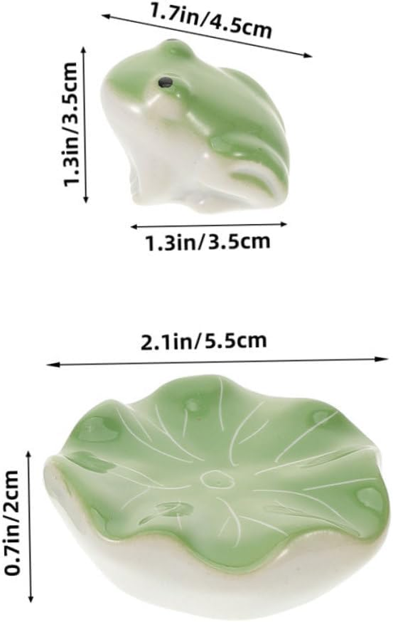 Toyvian 2Sets Ceramic Floating Frog and Tea Pet Sculptures for Aquarium Decor Realistic Fish Tank Decoration of Lifelike Floating Animals for Landscape image number 2