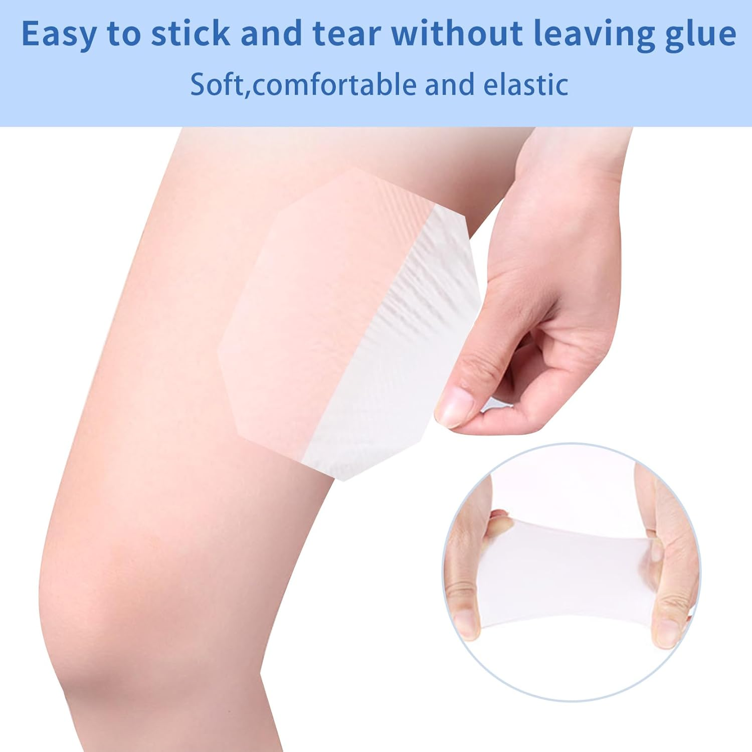20Pcs Octagonal Self-Adhesive Cellulite Tapes Invisible Waterproof Anti-Chafing Lift and Glow Patches, Invisible Inner Thigh Lift Tape, Adhesive Transparent Body Octagon Tape for Women Leg Inner image number 6