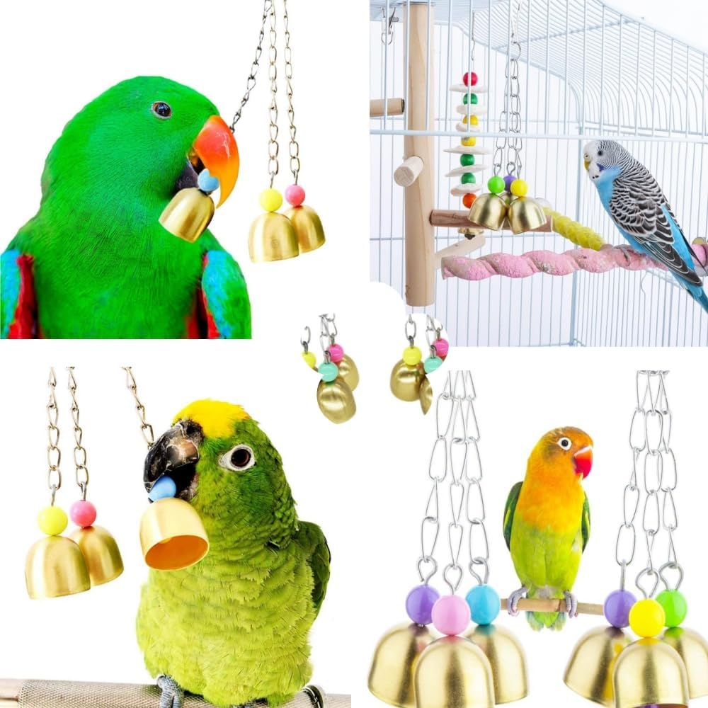 Parrot Bell Cockatiel Toys,2 Pcs Lightweight Metal Bell,Pet Bird Toy,Small Bird Toys Pet Parrot Toy, for Cockatiels, Conures & Lovebirds