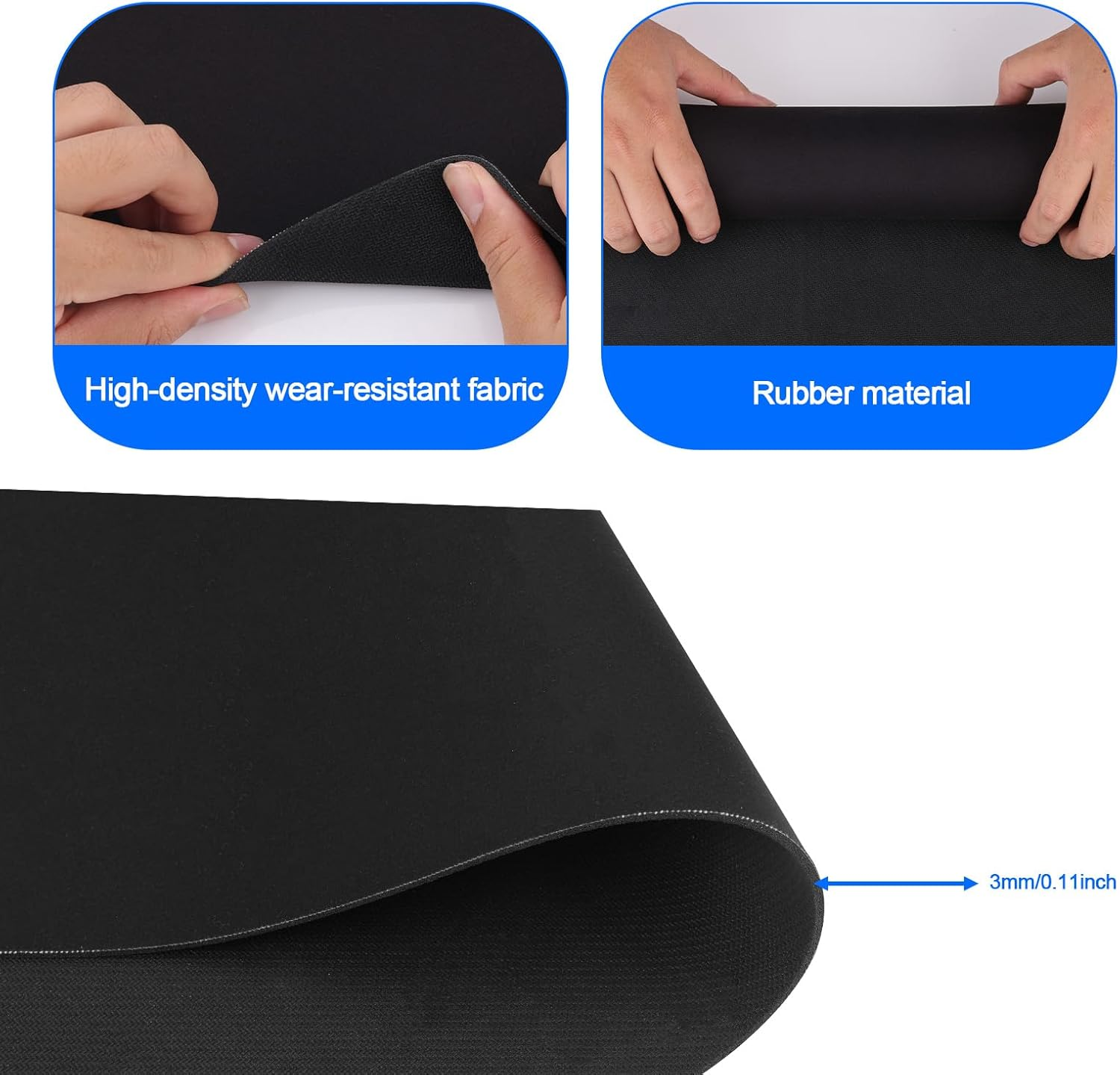 Gosknor Ellipse Leg Trainer Mat, 60 X 40 Cm, Non-Slip Training Mat for Elliptical Trainer, under the Desk, Training Equipment Mats for Home or Office Use, Stability and Floor Protection image number 3