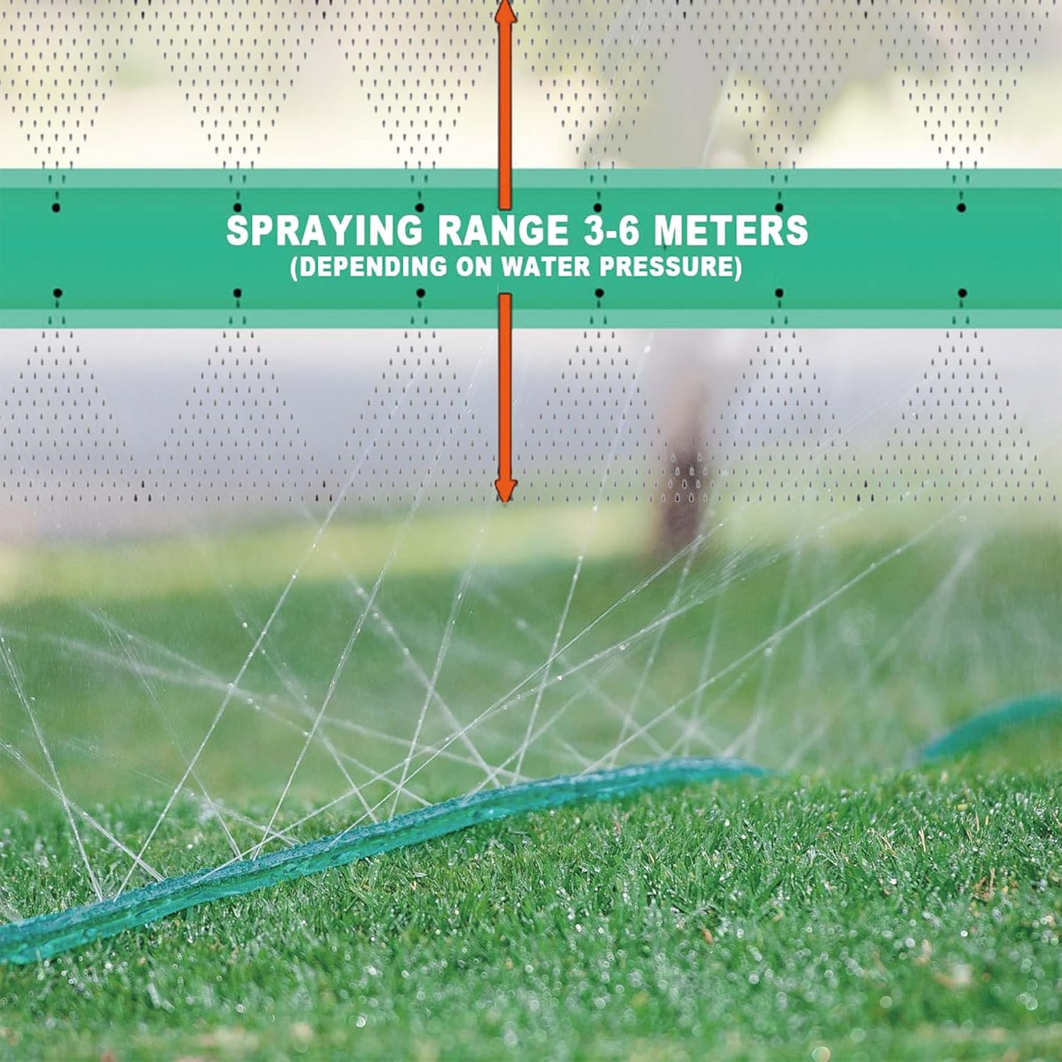 PVC Flat Sprinkler Hose: 1/2'' Soaker Hose - save 70% Water Drip Hoses for Irrigation Garden Lawn Vegetable and Yard (50FT, Green) image number 1