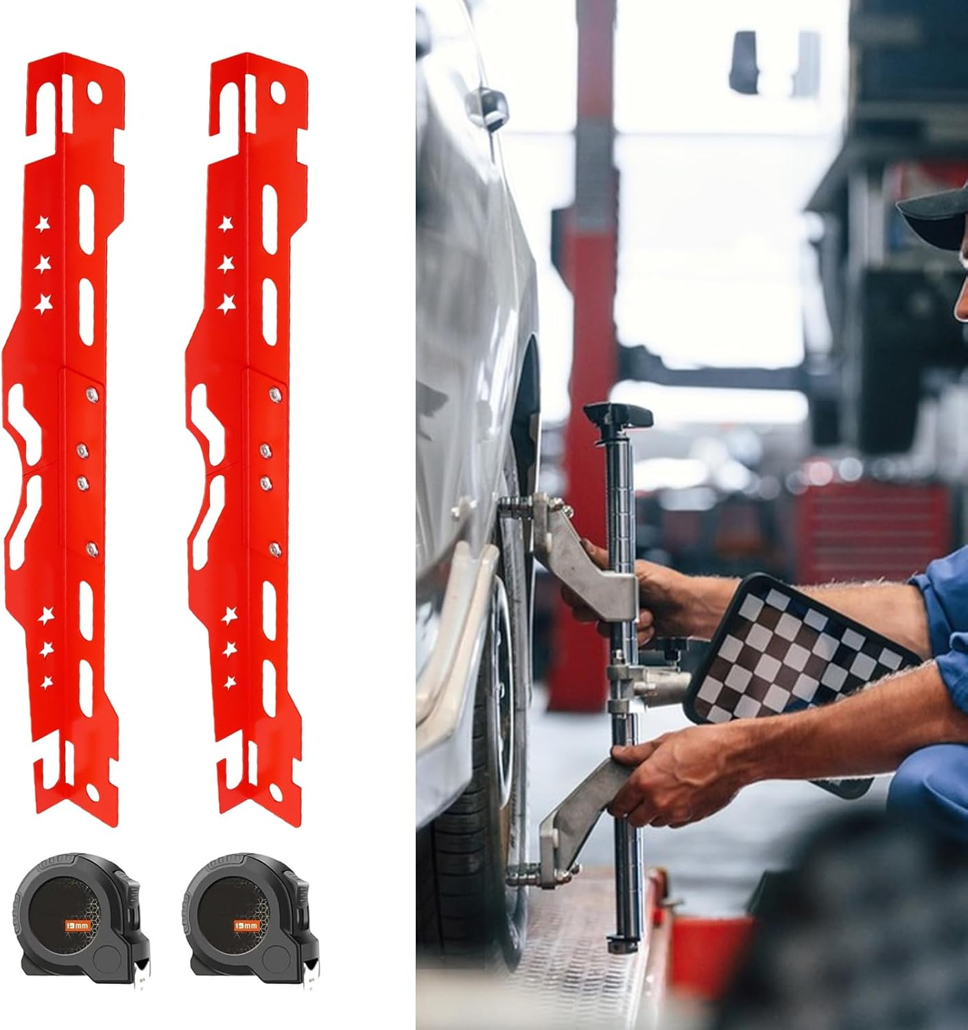 Automotive Alignment Tools, Precision Wheel Adjustment Plates, Accurate Alloy Steel Construction, Heavy Duty Design, 12.2X3.15X2.76 Inches for Car and Home Use image number 5