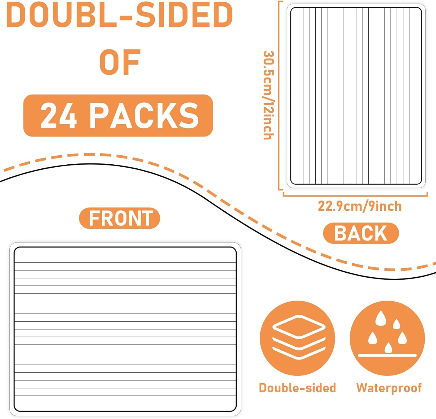 24Pcs Dry Erase Music Staff Lap Boards for Student Reusable Musical Notes Double Sided Erasable Cardboard Music Note Whiteboard for Musical Teacher Classroom Homeschool Portable Teaching Tool 12" X 9" image number 5